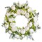 Zoey White Green Faux Peony Flower Wreath 23" All Season Indoor Outdoor Decor